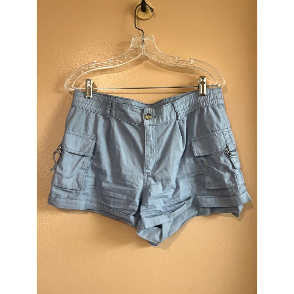 Sincerely Jules Cargo Shorts Womens 9/29 Blue 100% Cotton D-Ring Hardware